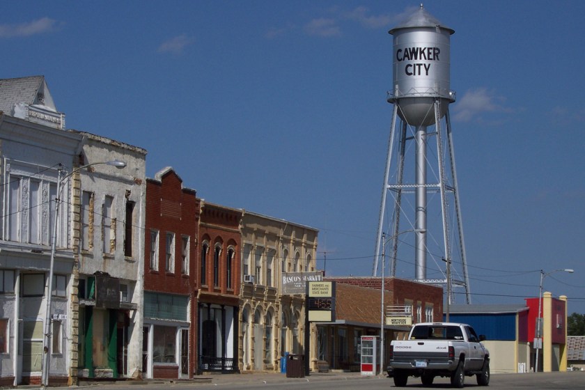 The guy in that truck may have been the only person we saw in this little town. 